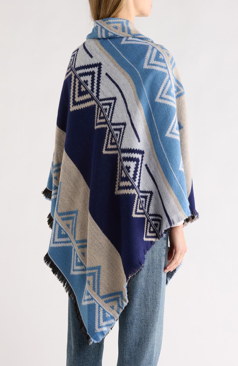 La Fiorentina Geometric Wrap, Alternate, color, Navy/ Blue/ Beige