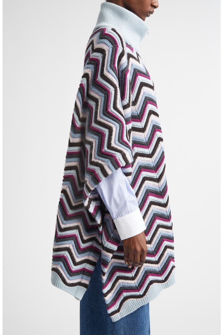 Zigzag Sequin Poncho, Alternate, color, 0001 BLUE MULTI