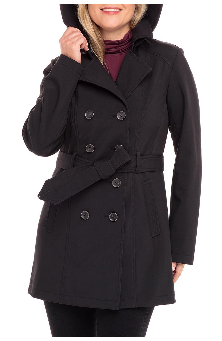 Sebby Belted Soft Shell Trench Coat, Alternate, color, 