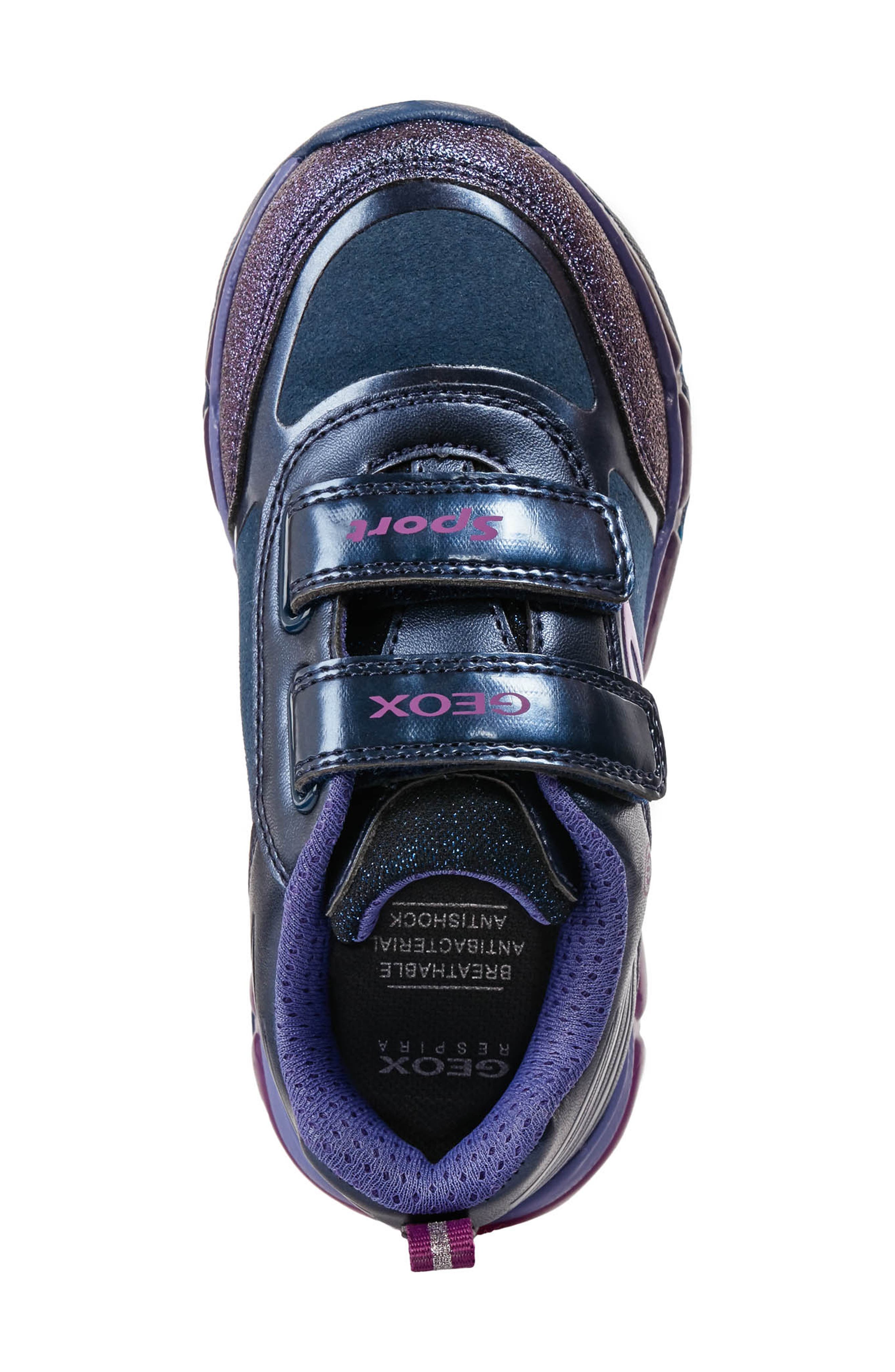 Geox Android Light-Up Glitter Sneaker, Alternate, color, 