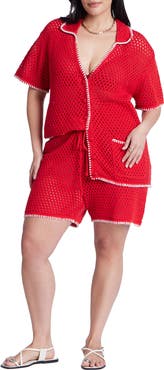 ELOQUII Crochet Knitted Short