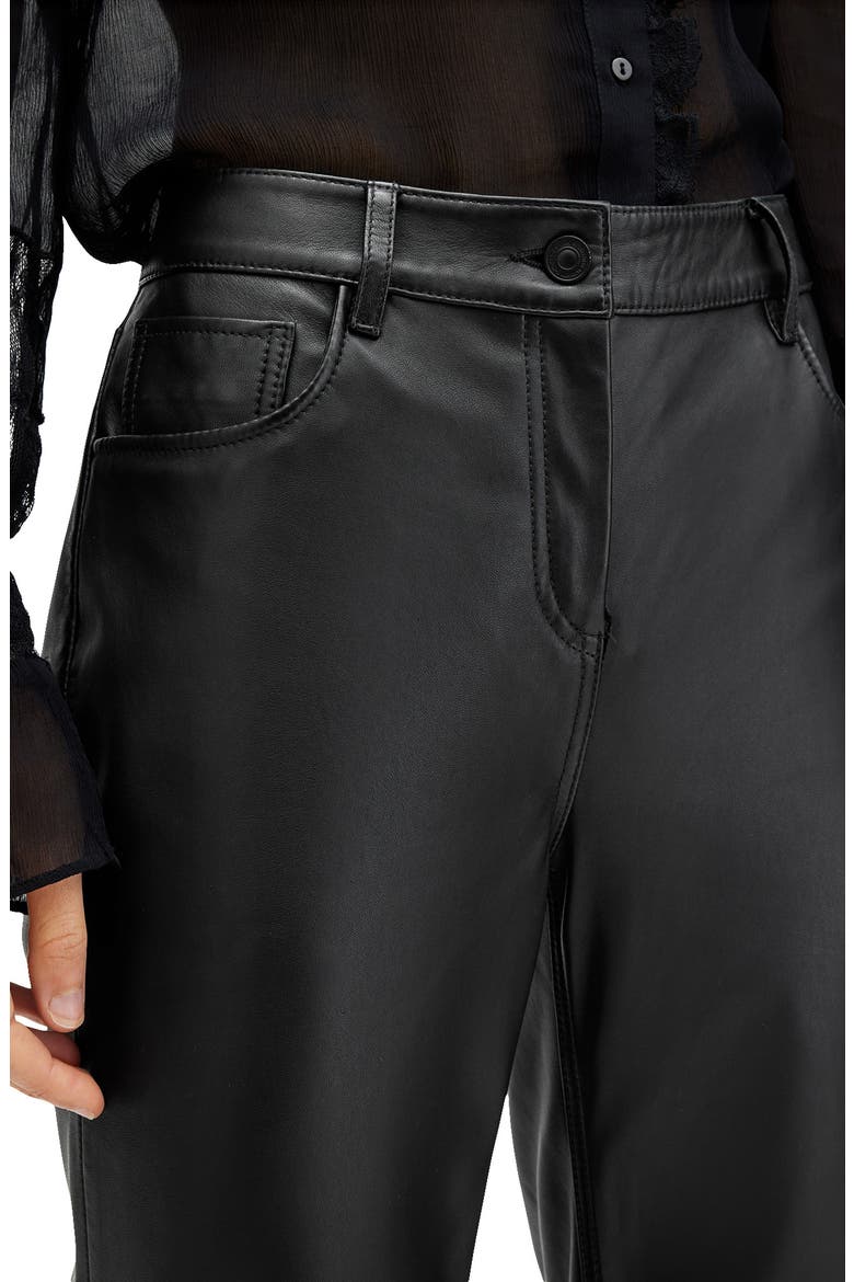 Saige Leather Pants, Alternate, color, BLACK