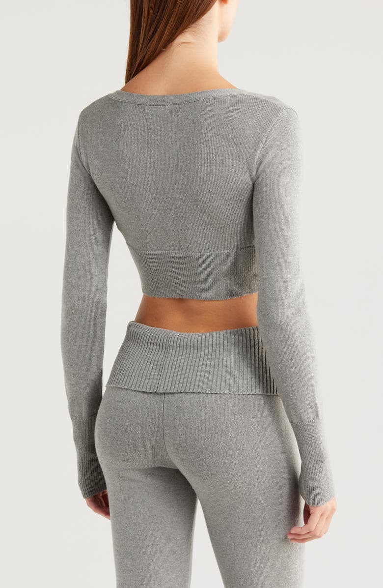 Florence by Mills Tie Front Crop Cardigan, Alternate, color, Heather Grey