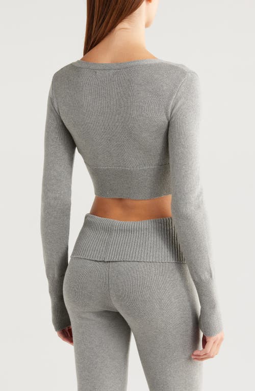 Florence By Mills Tie Front Crop Cardigan In Heather Grey
