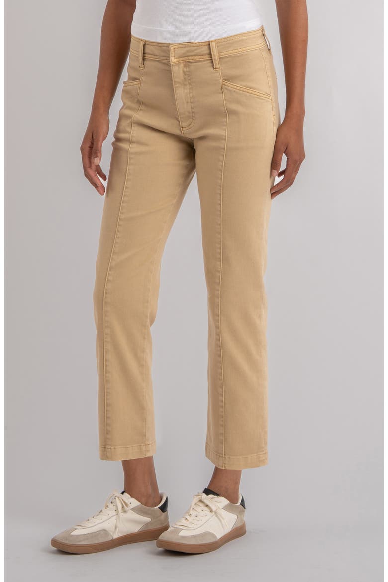 Camry Seamed High Waist Crop Straight Leg Pants, Alternate, color, CASHEW