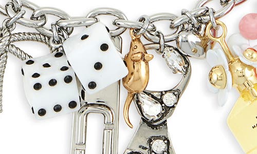 Marc Jacobs The Sticker Charm Statement Silver Necklace In Silver Multi