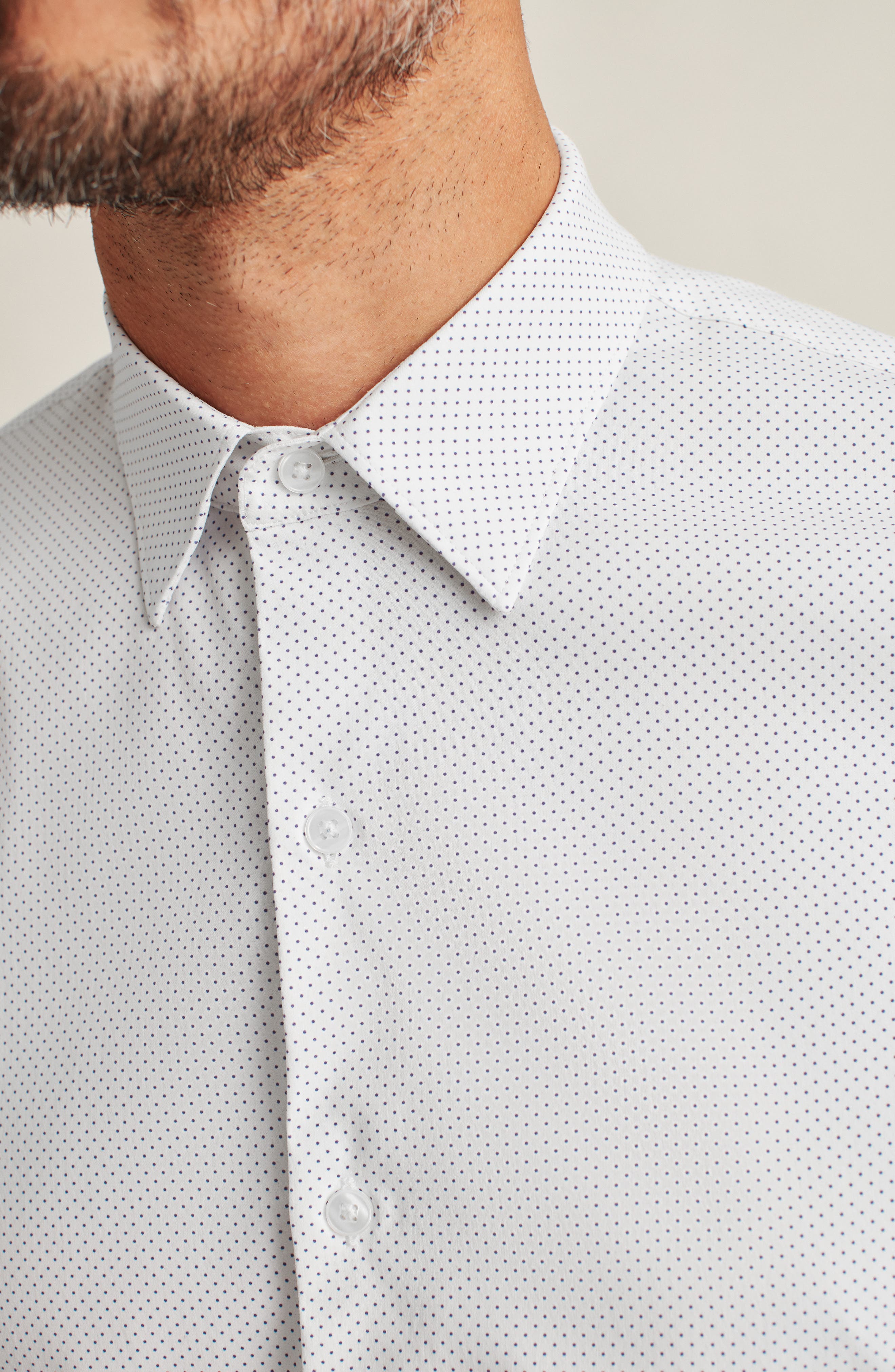 Tech Dot Print Performance Button-Up Shirt - image 2