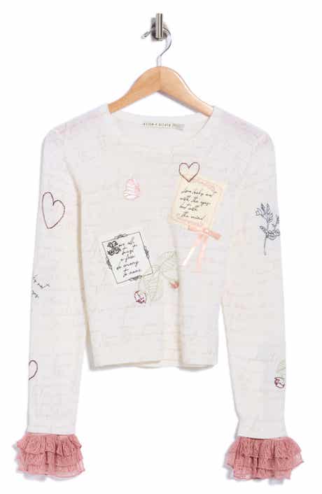 Carolann Script Letter Wool Blend Sweater