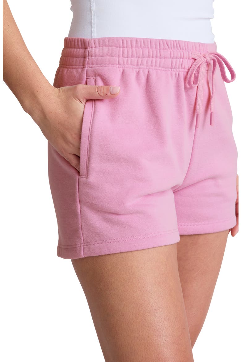 Luxe Fleece Sweat Shorts, Alternate, color, PINK HAZE