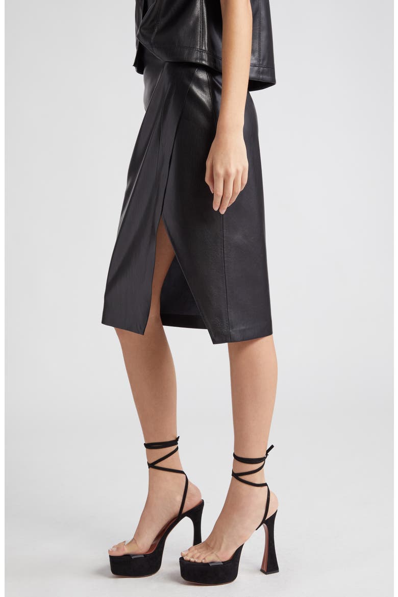 Siobhan Faux Leather Skirt, Alternate, color, BLACK