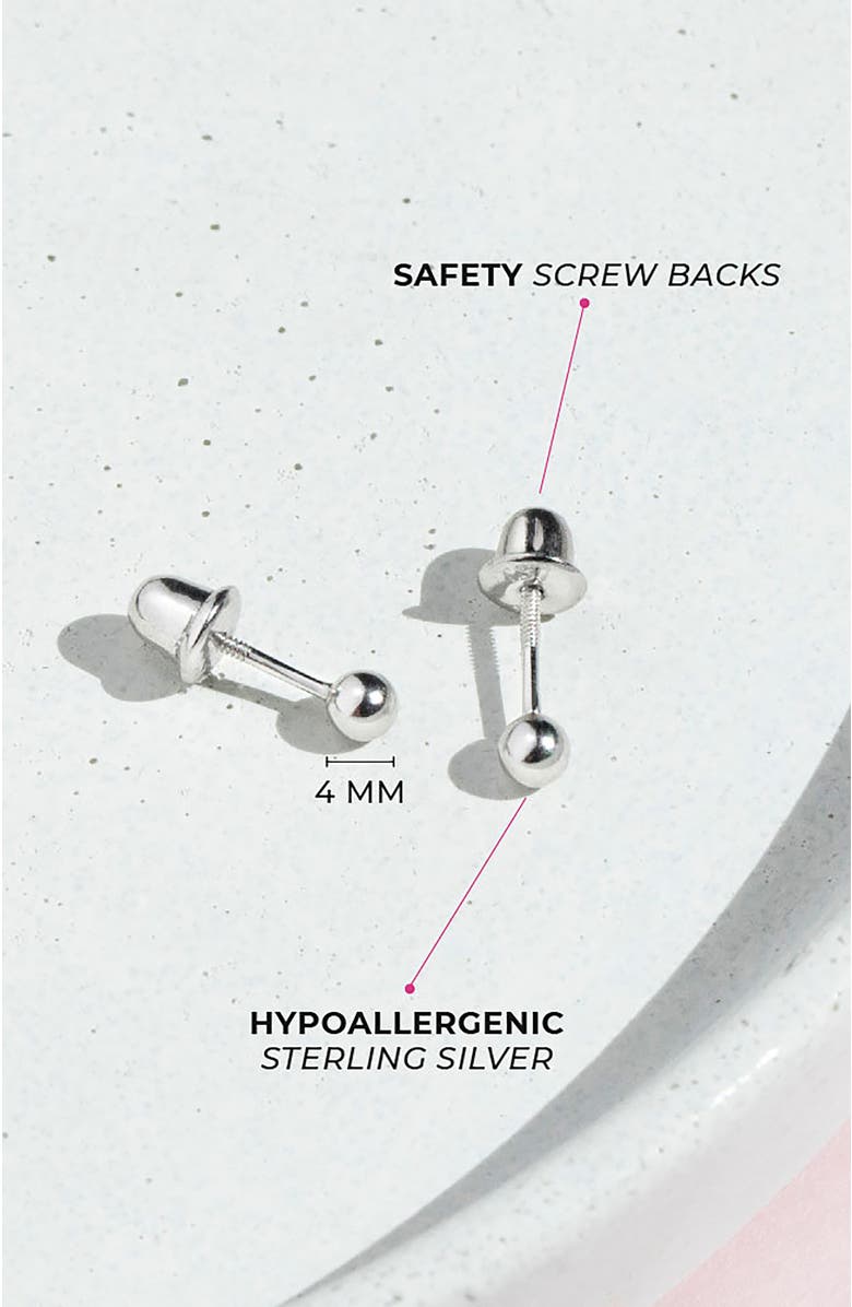 In Season Jewelry Classic Polished Ball Earrings, Alternate, color, Silver