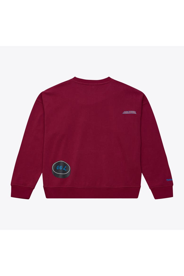 Women's Mitchell & Ness  Maroon Colorado Avalanche Crewneck Sweatshirt, Alternate, color, Maroon
