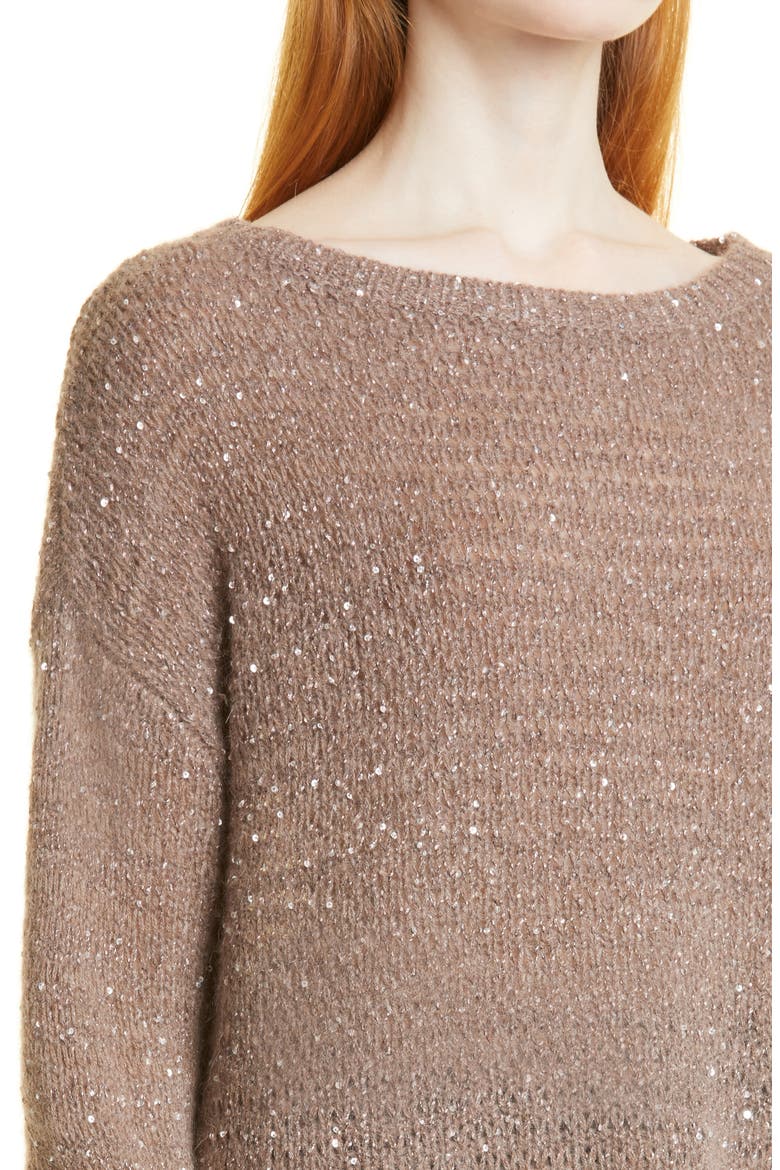 Sequin Sweater, Alternate, color, BROWN COMBO