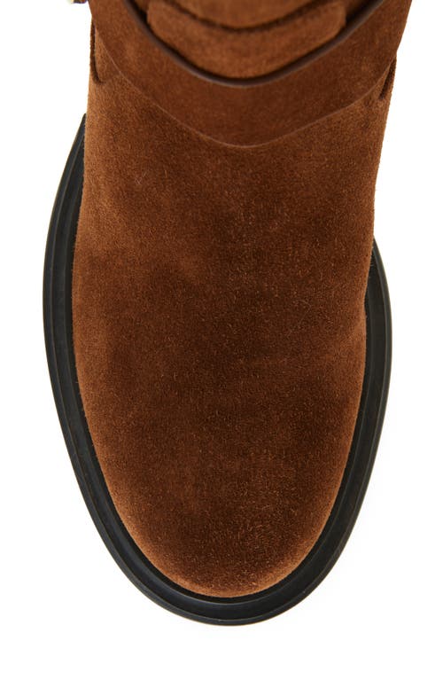 Stuart Weitzman Soho Moto Bootie In Brown