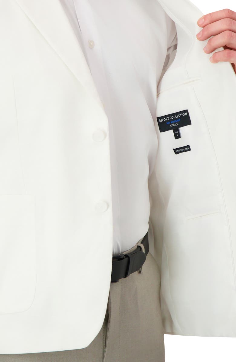 Report Collection Linen Blend Stretch Sport Coat, Alternate, color, White