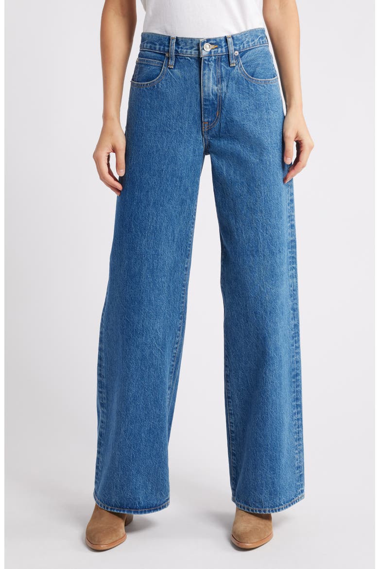 Selena High Waist Organic Cotton Wide Leg Jeans, Main, color, SWEET MEMORY
