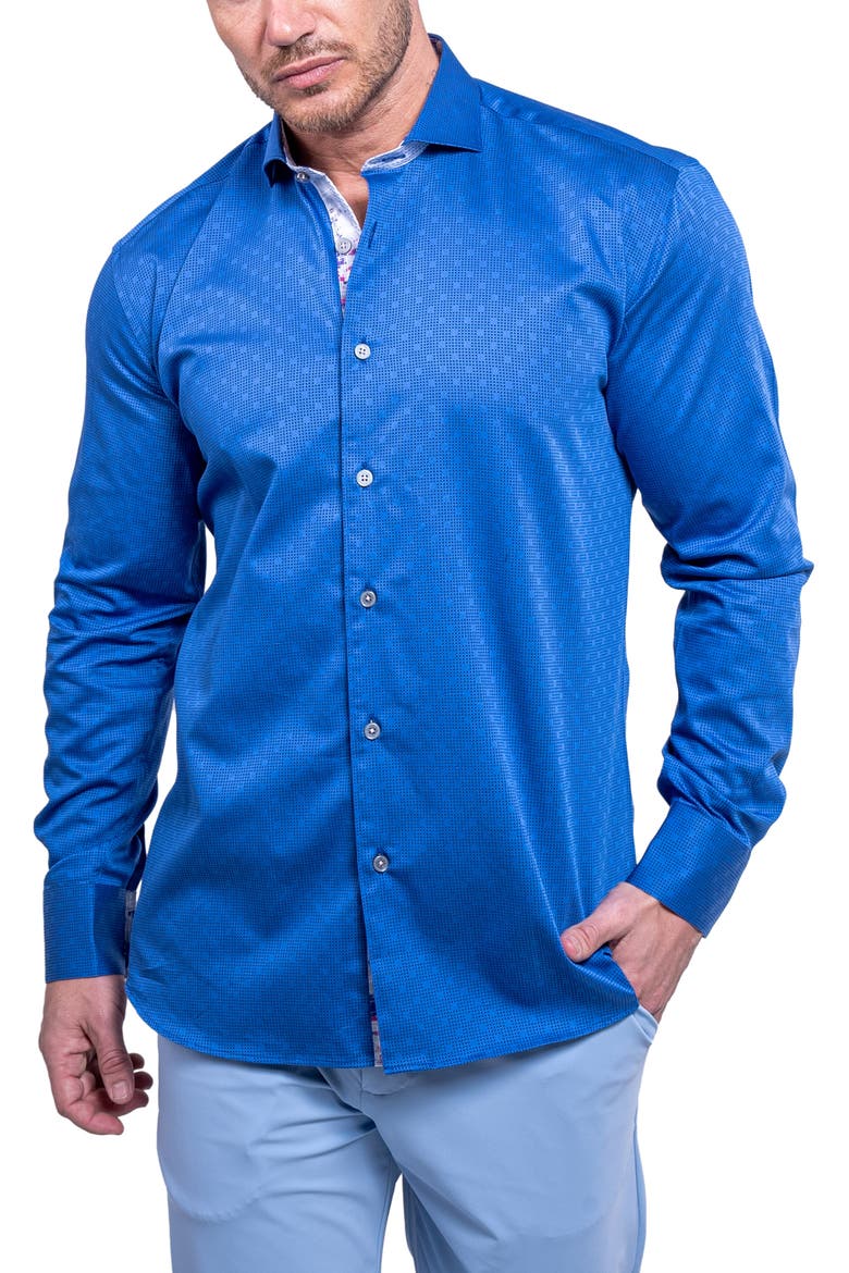 Einstein Resistance0102 Blue Button-Up Shirt, Alternate, color, BLUE