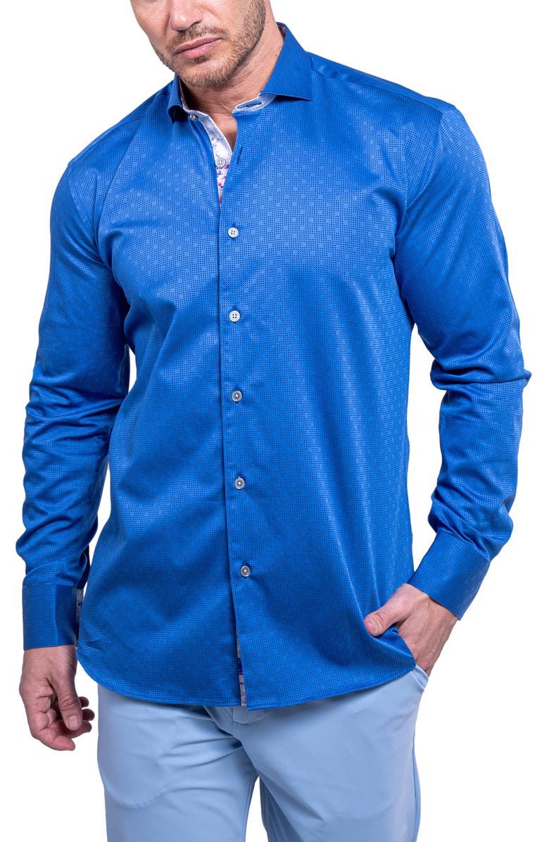 Maceoo Einstein Resistance0102 Blue Button-Up Shirt, Alternate, color, Blue