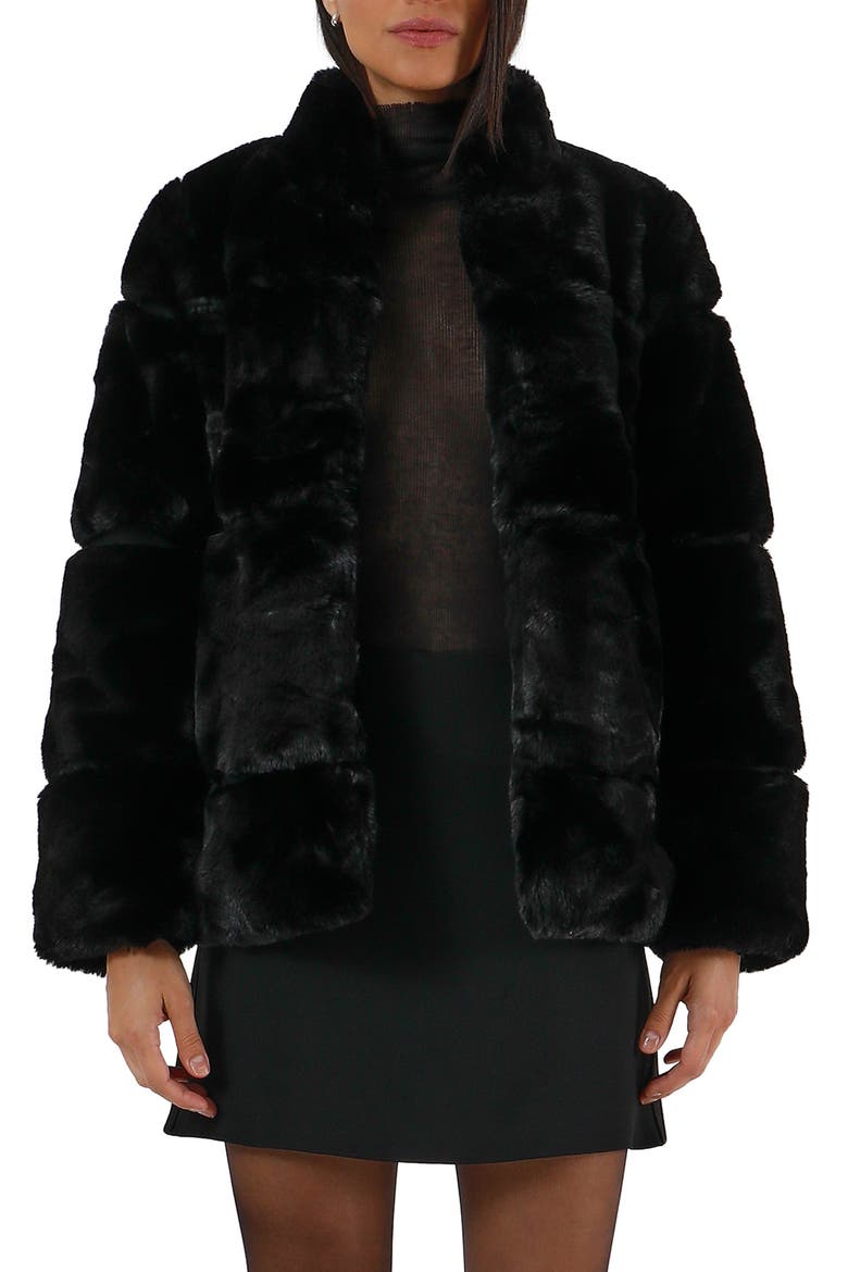 Skylar Recycled Faux Fur Jacket, Main, color, NOIR