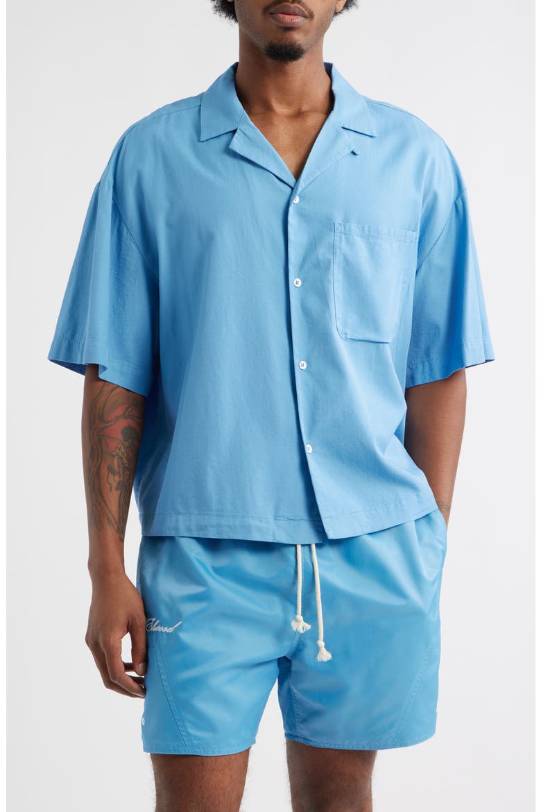 Boxy Camp Shirt, Main, color, SKY BLUE