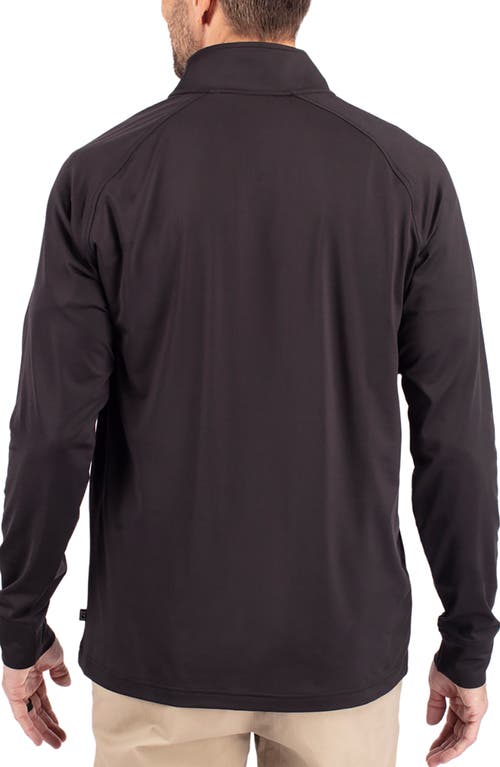 Cutter & Buck Adapt Eco Knit Stretch Recycled Mens Big And Tall Quarter Zip Pullover Jacket In Black