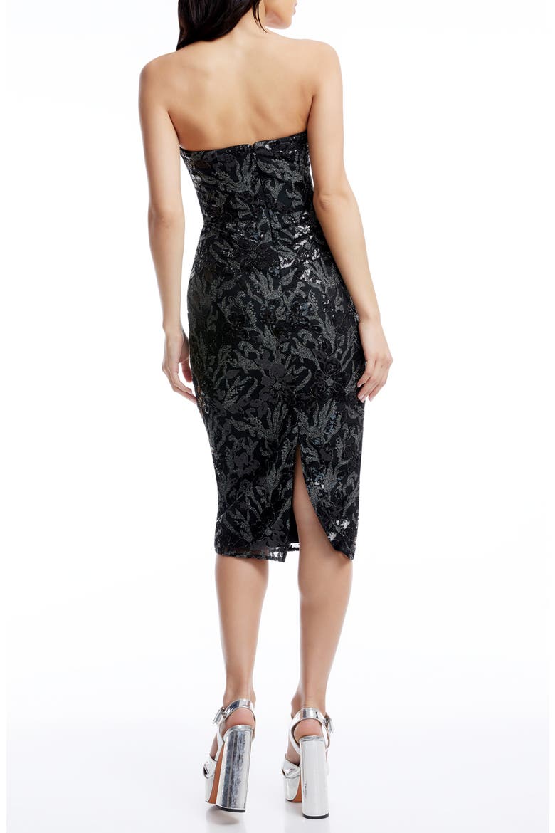 Irina Sequin Strapless Cocktail Dress, Alternate, color, BLACK MULTI