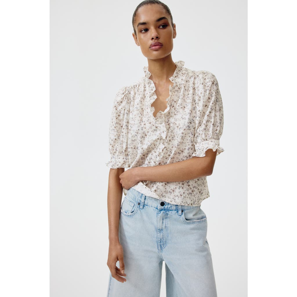 H&m Ruffled Puff-sleeved Blouse