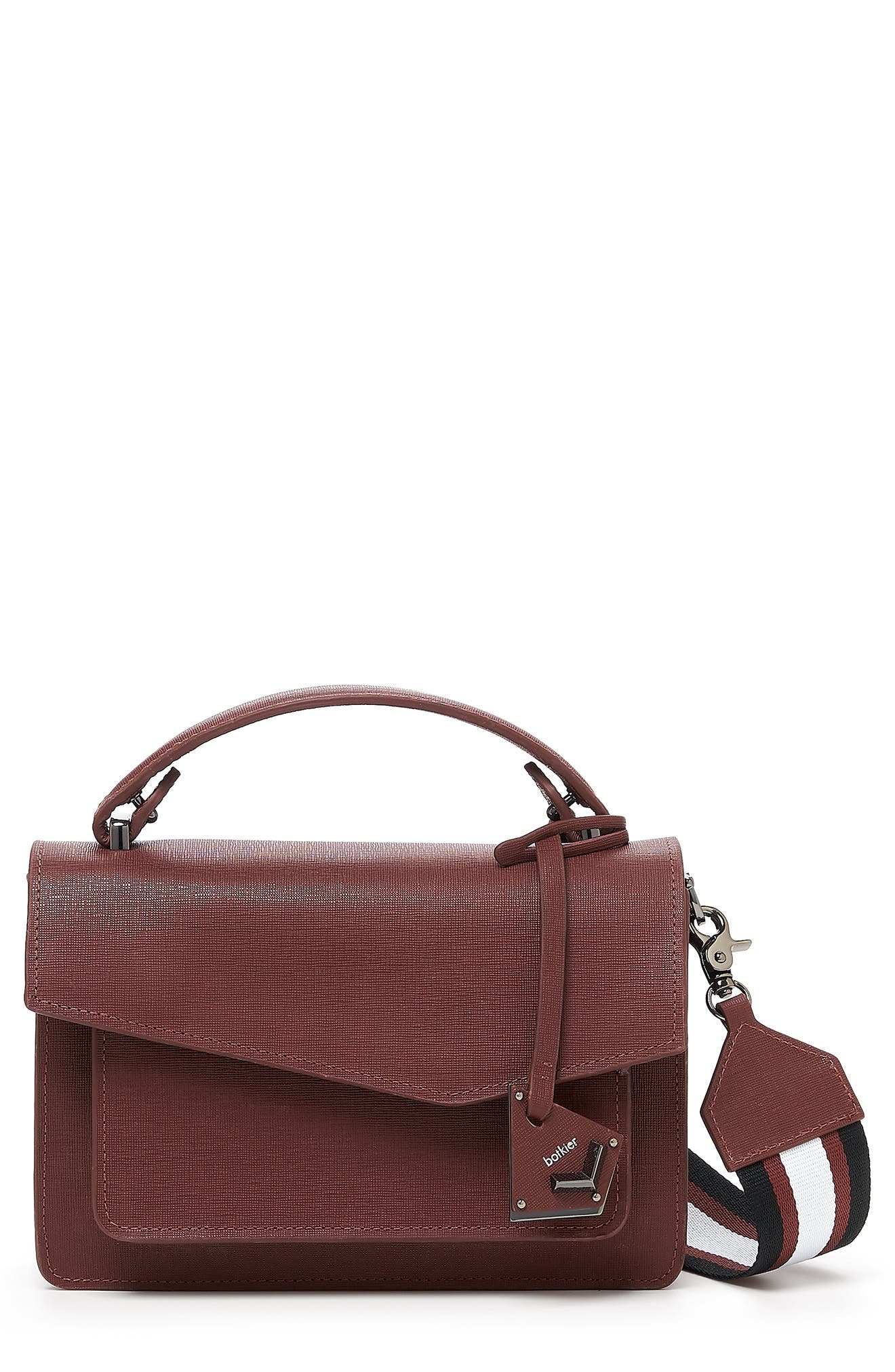 Cobble Hill Leather Crossbody Bag, Main, color, MALBEC