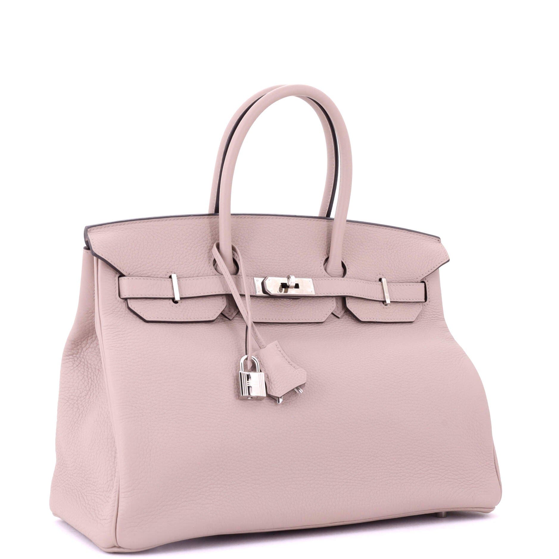 Pre-Owned Hermes Birkin Handbag Purple Clemence with Palladium Hardware 35, Alternate, color, Glycine