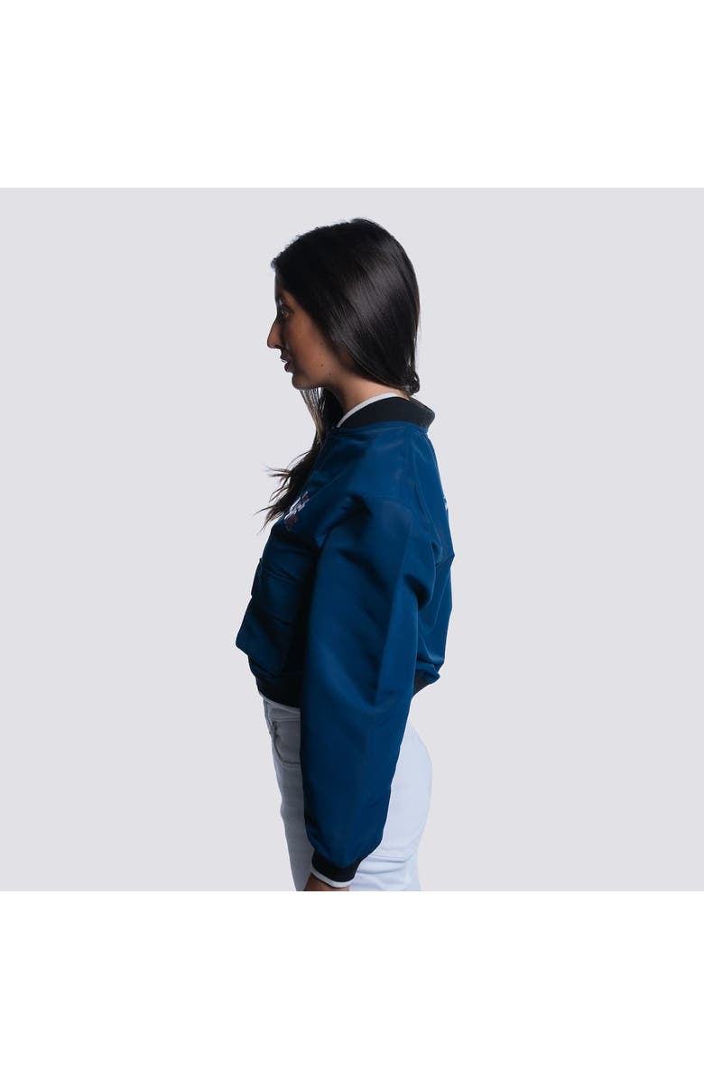 LUSSO Women's Lusso Navy Houston Astros Paisley Cropped Full-Zip Jacket, Alternate, color, Navy