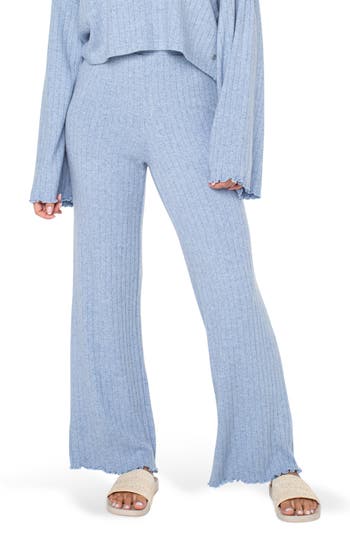 Roxy Cool Serenity Rib Knit Pants In Blue