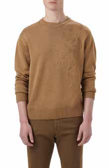 Bugatchi Embroidered Merino Wool Crewneck Sweater