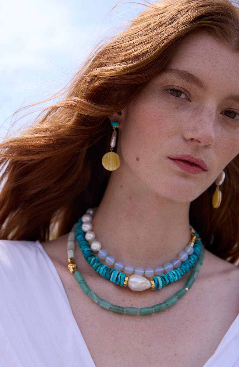 Lizzie Fortunato Cabana Cultured Pearl Beaded Necklace, Main, color,