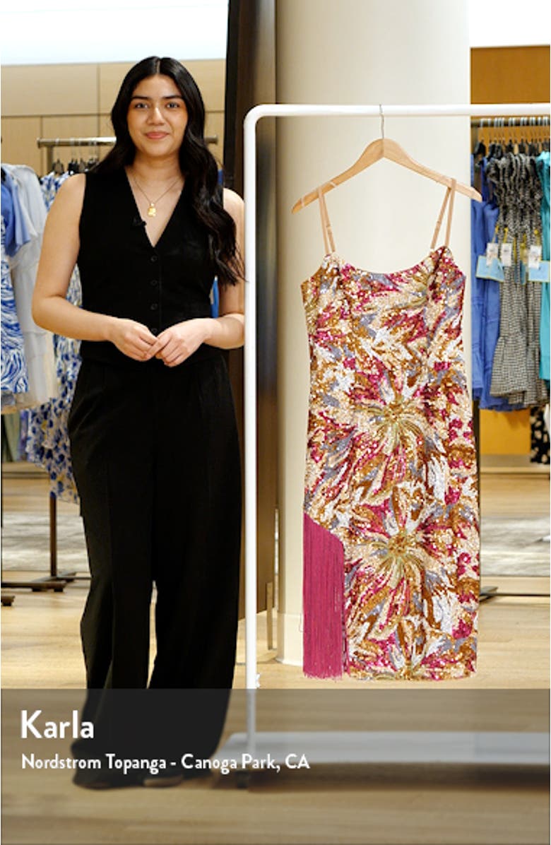 Rory Sequin & Beaded Fringe Cocktail Dress, sales video thumbnail
