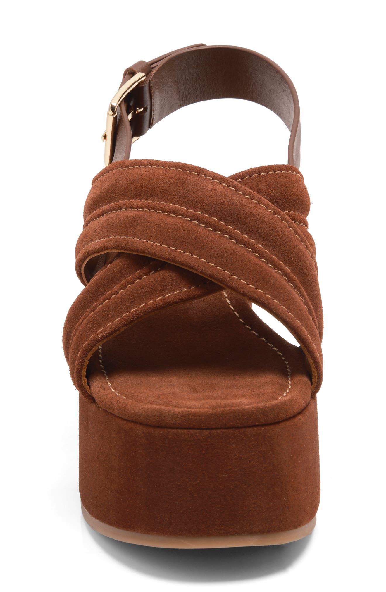 Free People Beach Party Platform Sandal, Alternate, color, Cathay Spice Suede