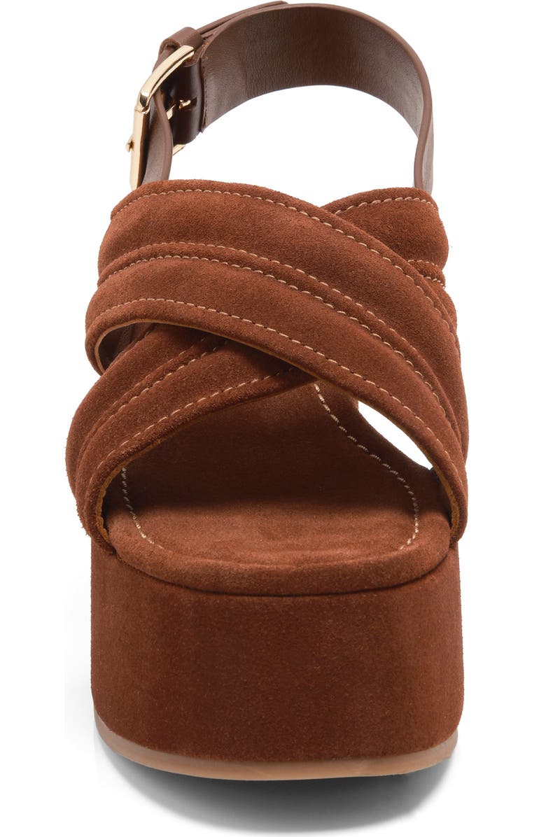 Free People Beach Party Platform Sandal, Alternate, color, Cathay Spice Suede