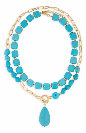 SAACHI Layered Stone Charm Necklace