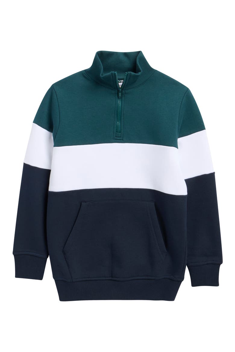 Kids' Colorblock Sweatshirt, Main, color, PINE GREEN
