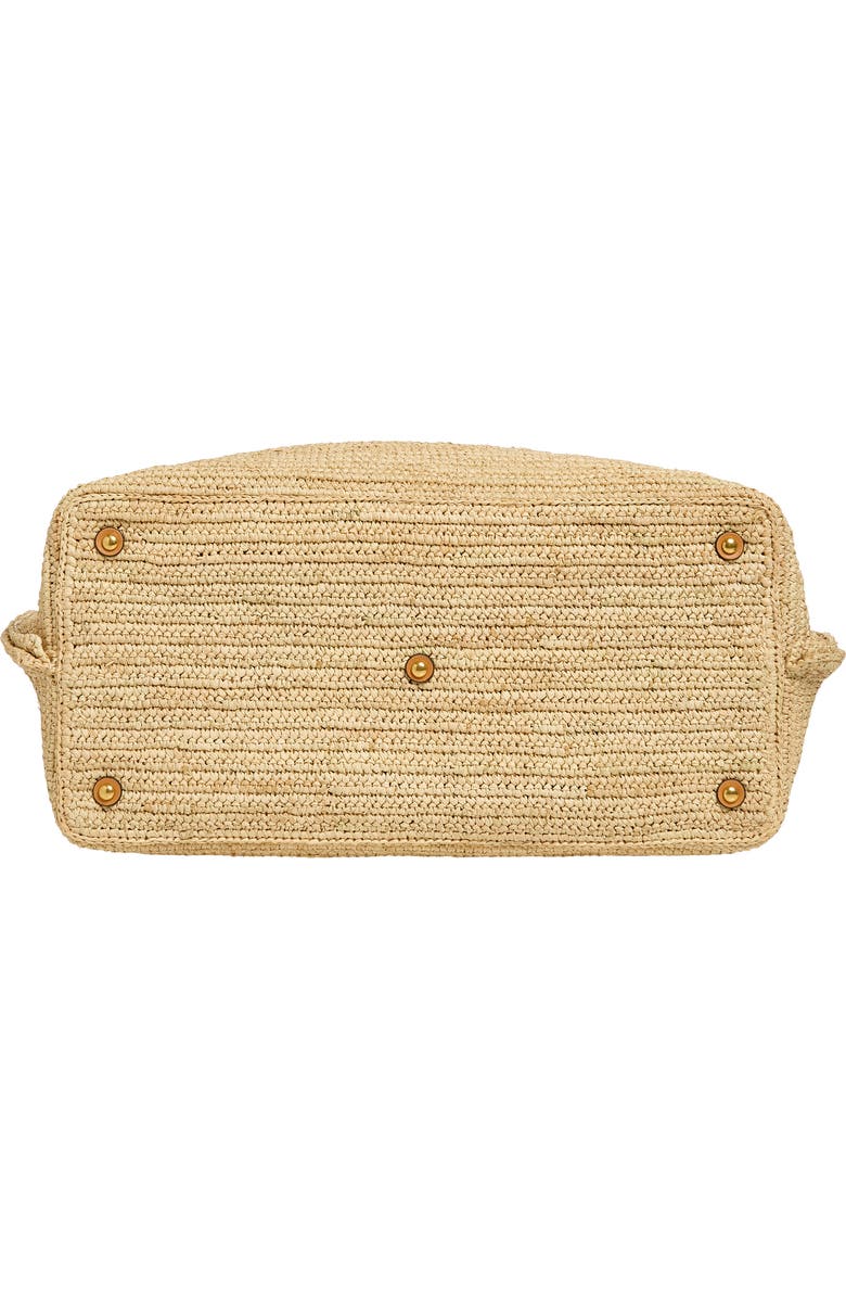 Valentino Garavani Medium VLOGO Signature Raffia Crochet Tote, Alternate, color, Natural