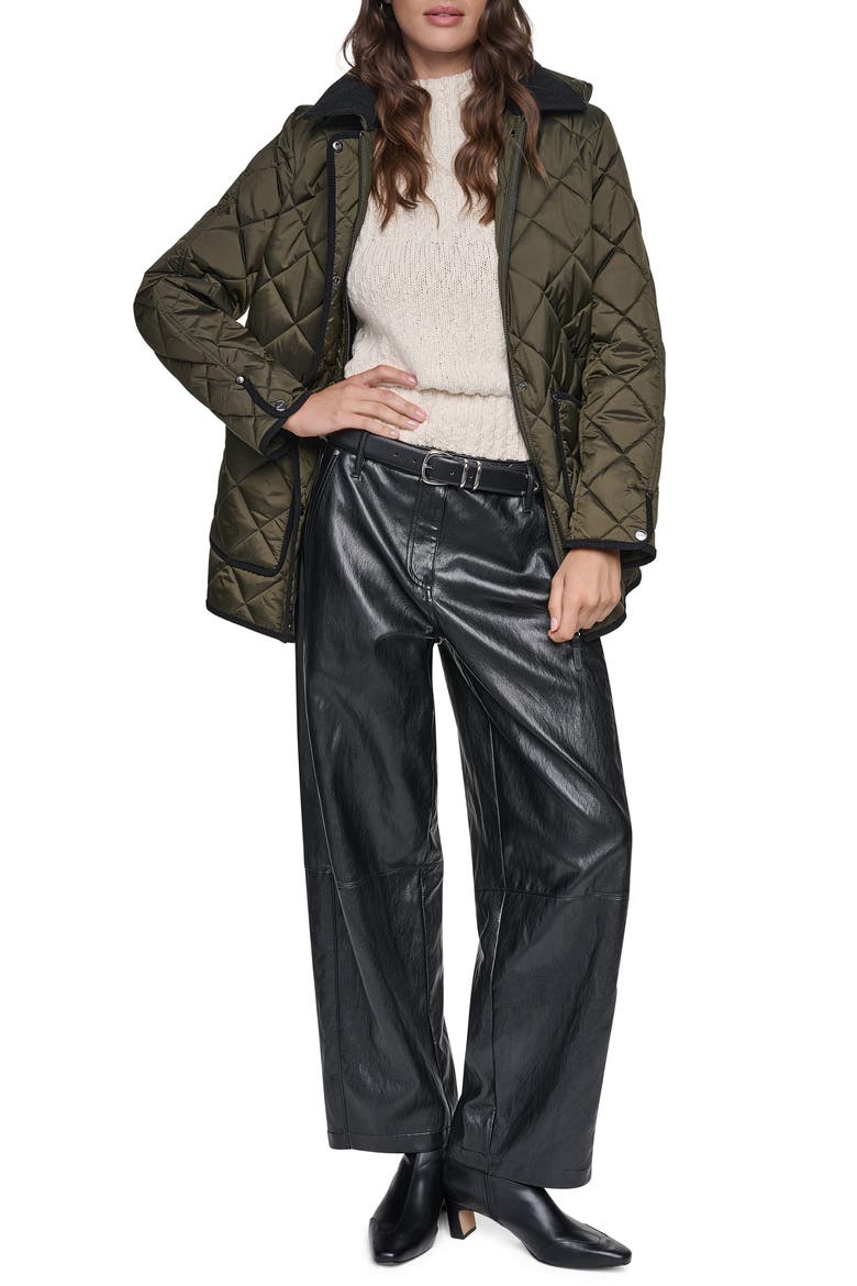 Barn Quilted Hooded Jacket, Alternate, color, LODEN