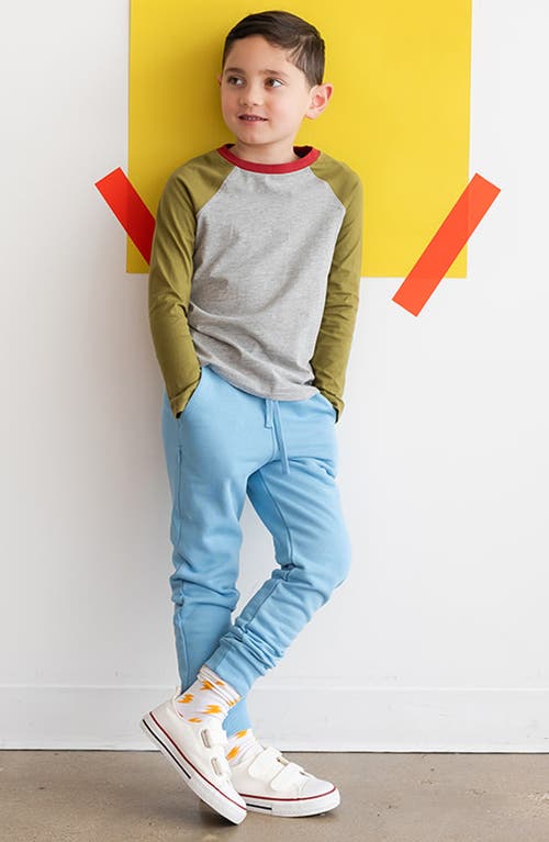Mightly Organic Cotton Fleece Pocket Joggers In Blue