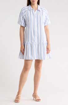Ellen Tracy Stripe Poplin Shirtdress