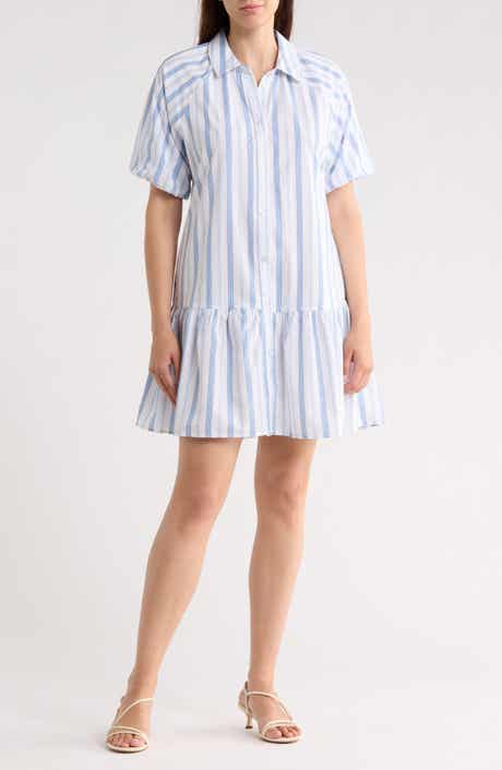 Ellen Tracy Stripe Poplin Shirtdress