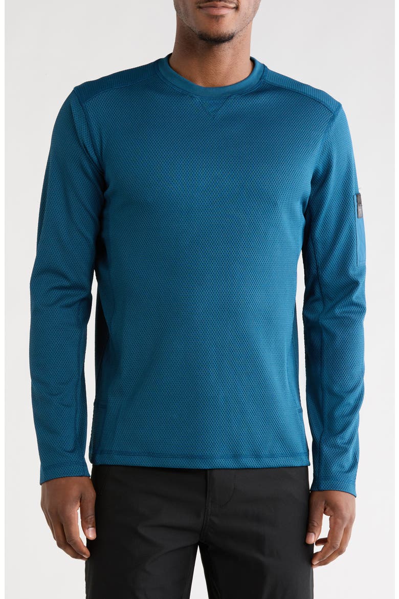 Piqué Long Sleeve T-Shirt, Main, color, TEAL
