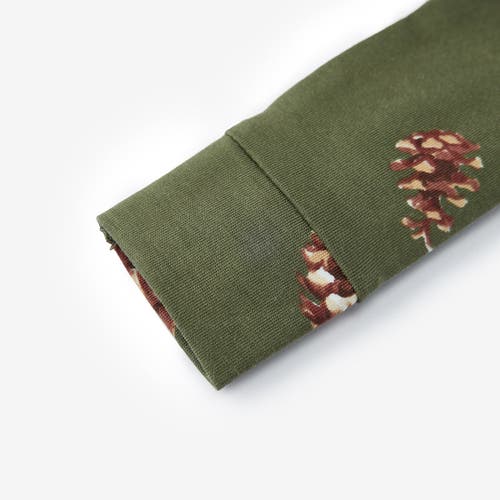 Milkbarn Cotton Stretch Zipper Pajama In Brown