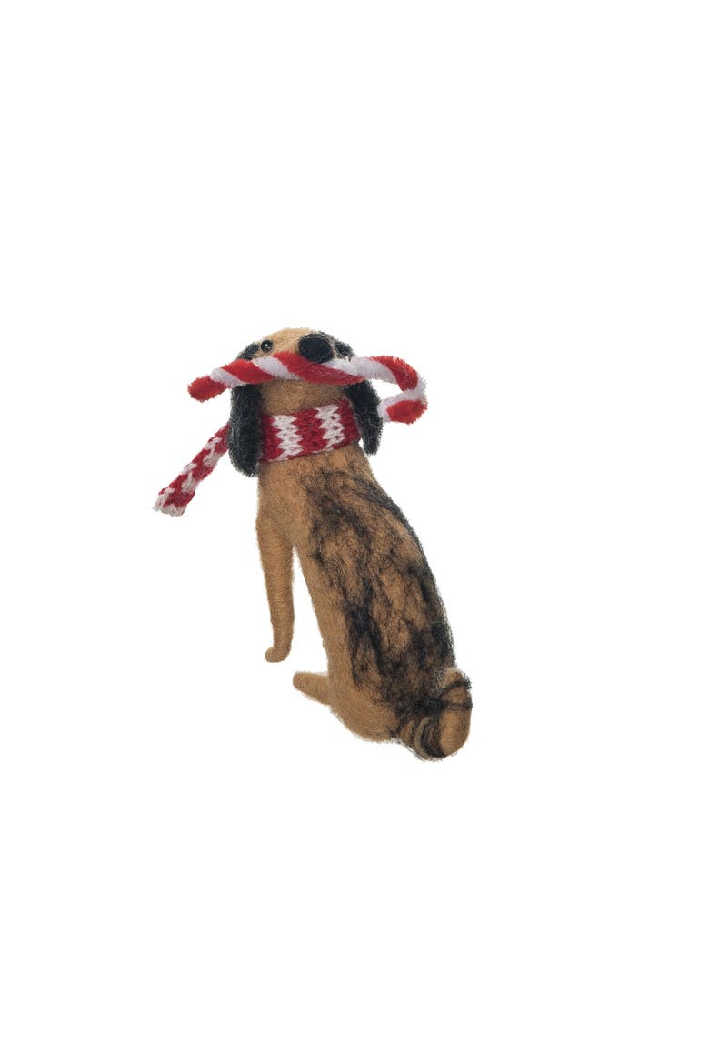 Dog Candycane Figurine, Alternate, color, Brown