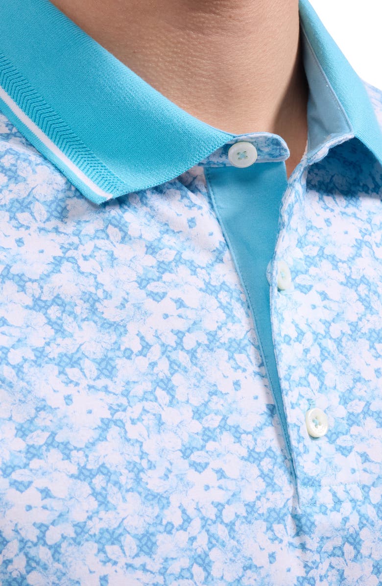 Bugatchi Vidal OoohCotton<sup>®</sup> Watercolor Floral Polo, Alternate, color, Teal