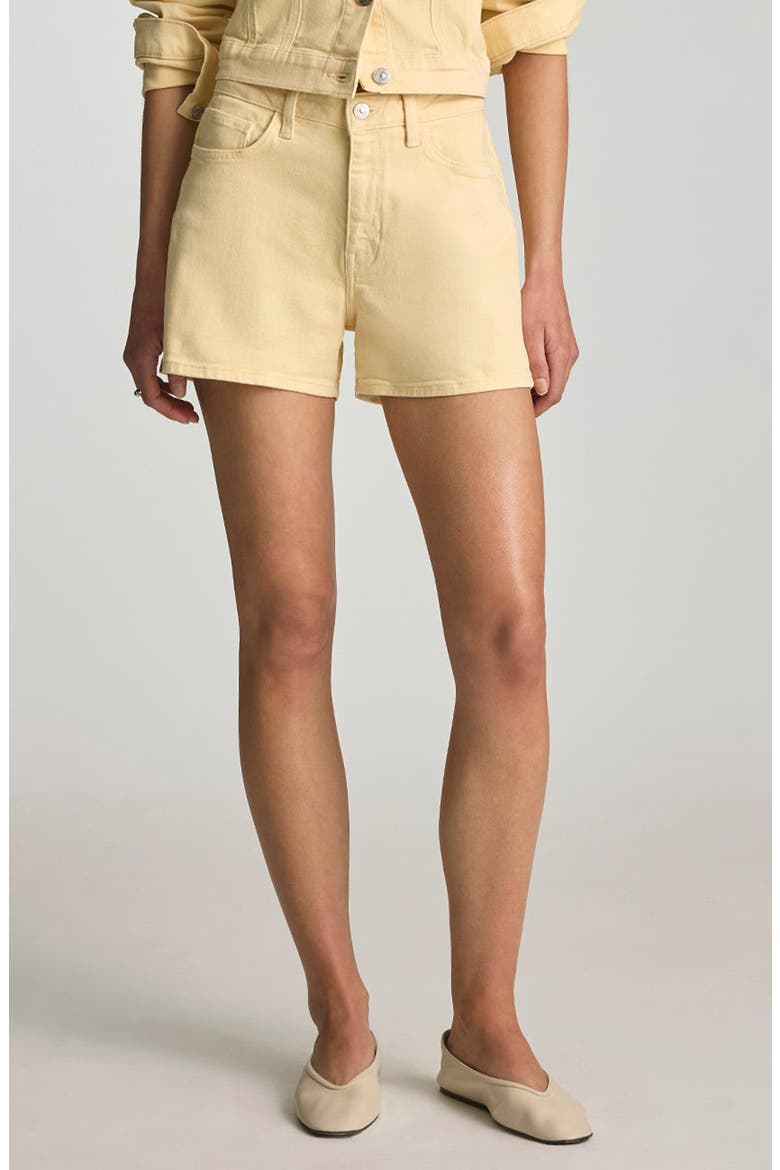 Heidi High Waist Denim Shorts, Main, color, FADED LEMON DENIM
