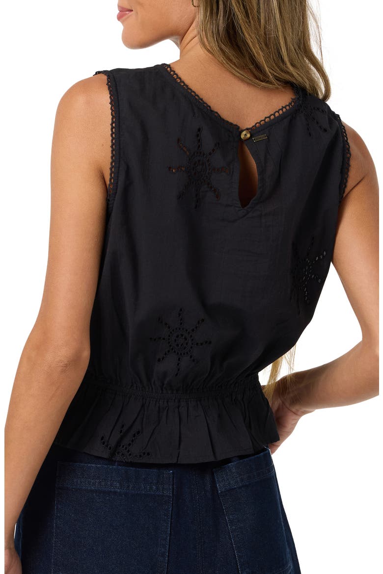 Lanisa Eyelet Peplum Tank, Alternate, color, BLACK