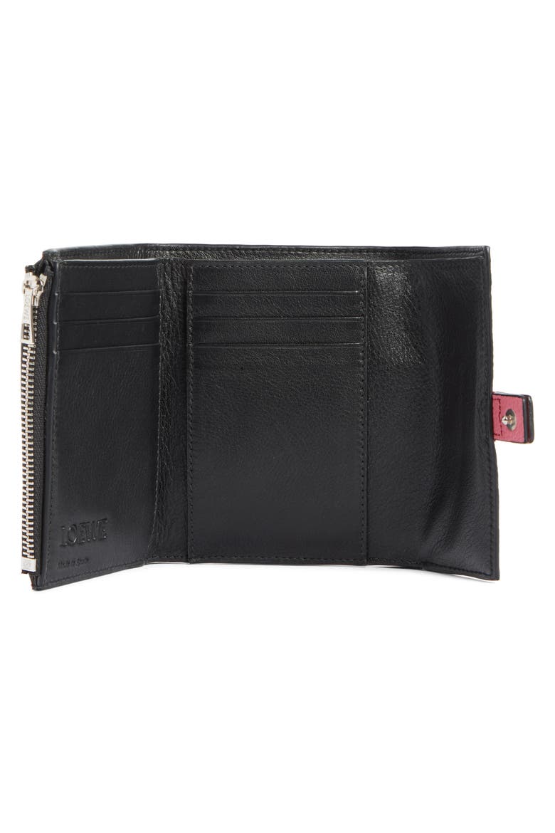 Small Leather Wallet, Alternate, color, WILD ROSE/ RASPBERRY